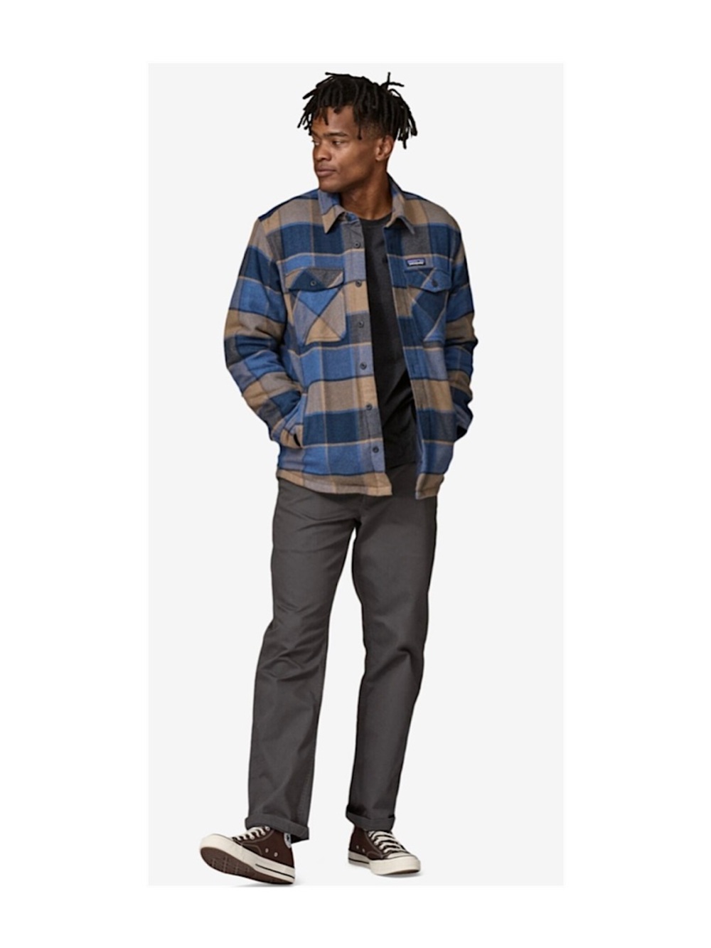 Patagonia LIGHTWEIGHT INSULATED FJORD FLANNEL SHIRT - MEN'S, GUC, MEDIUM